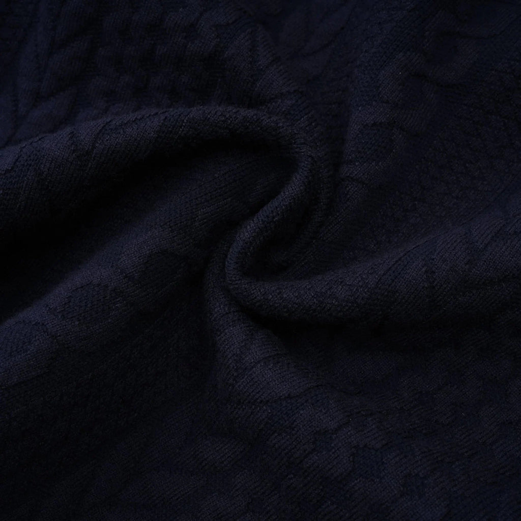 Elena Cardigan & Trousers Set Chunky Crochet Sailor Collar Blue White