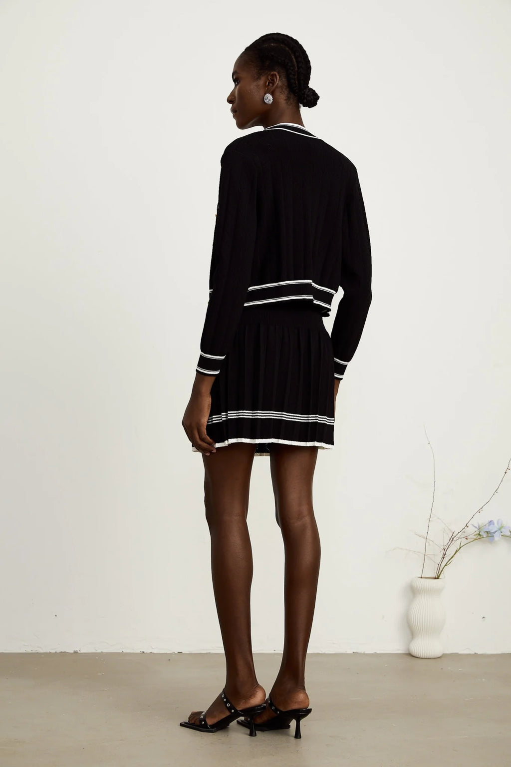 Elena Knit 3 - Piece Set - Cardigan, Vest Top & Mini Skirt