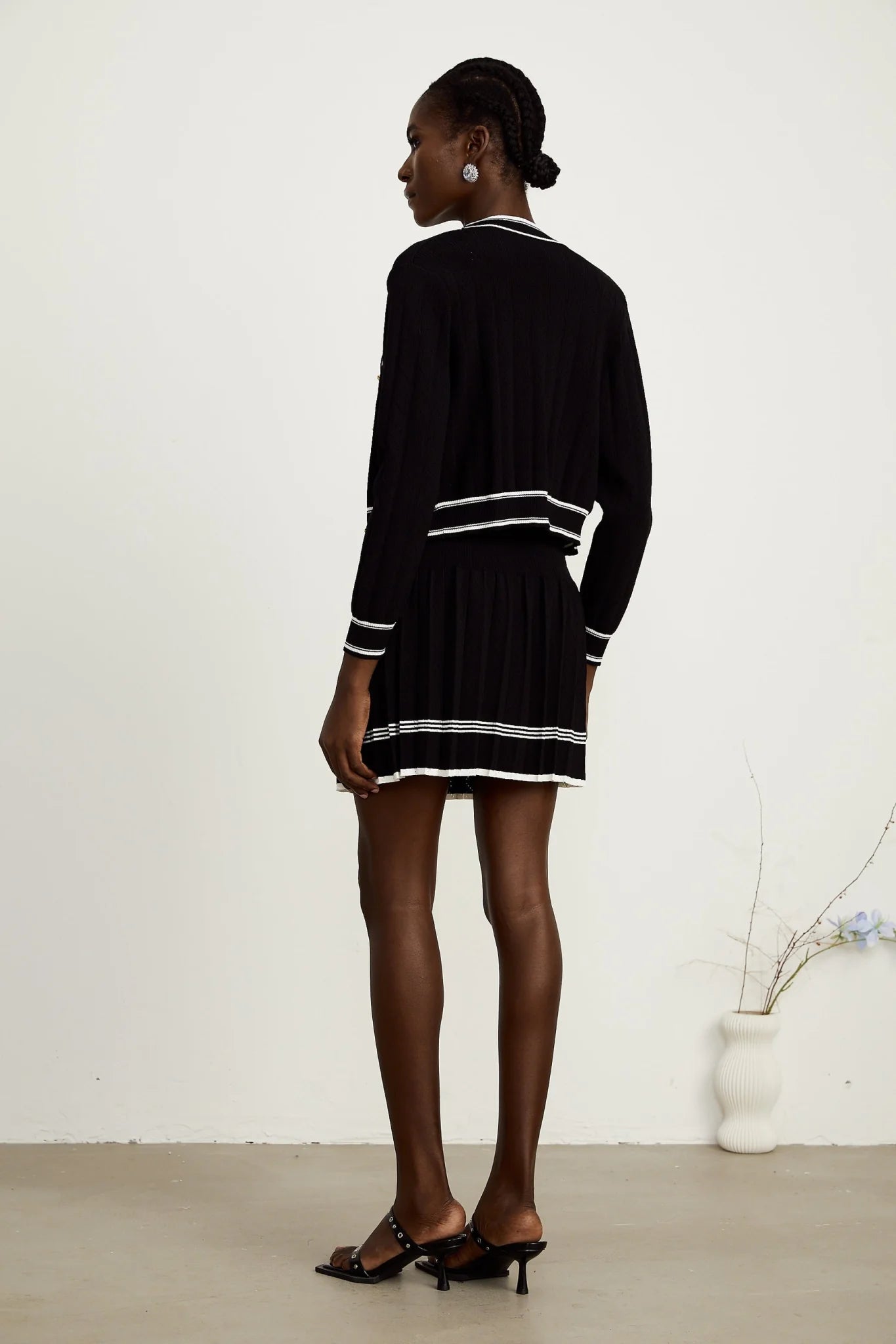 Elena Knit 3 - Piece Set - Cardigan, Vest Top & Mini Skirt