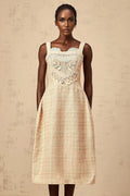 Elena Mini Dress Neutrals Interwoven Embroidery