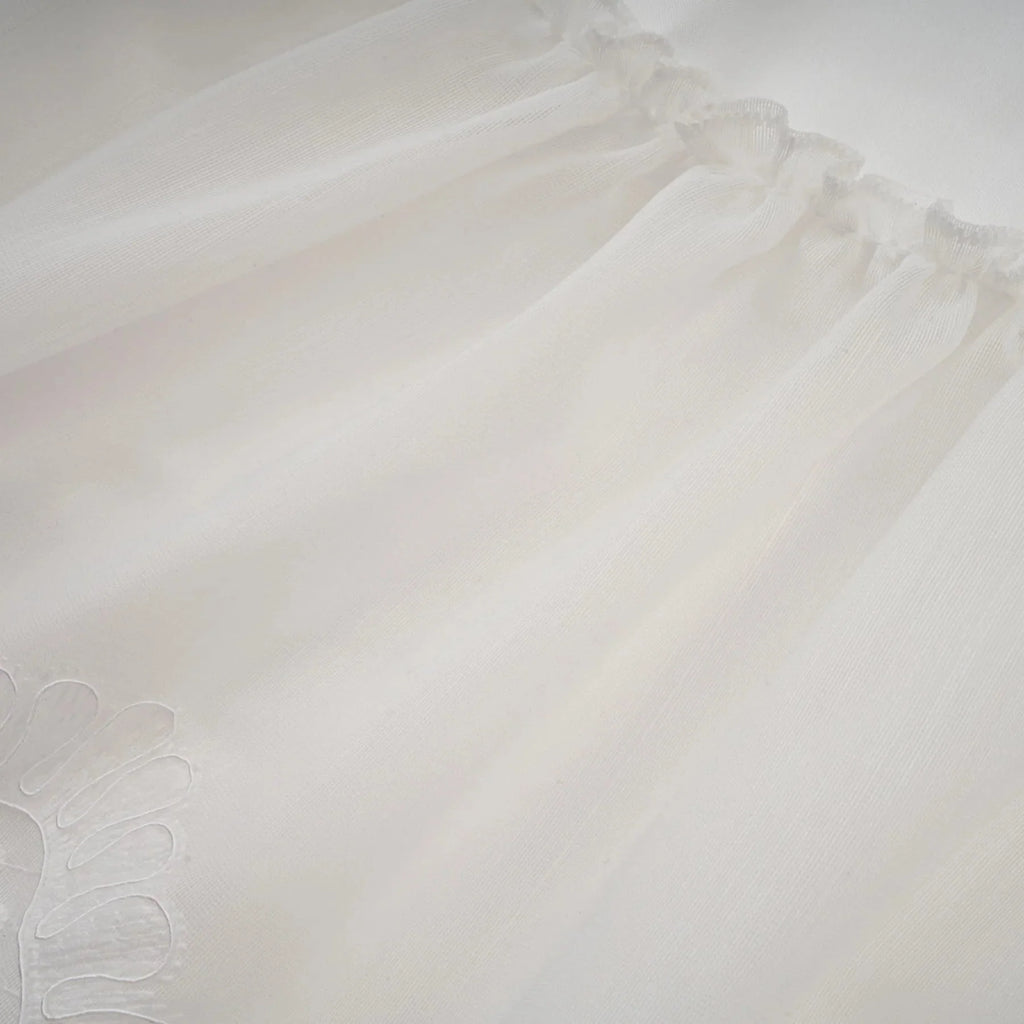 Elena Mini Dress White Guipure Lace Tiered Ruffles & Sweetheart Hem