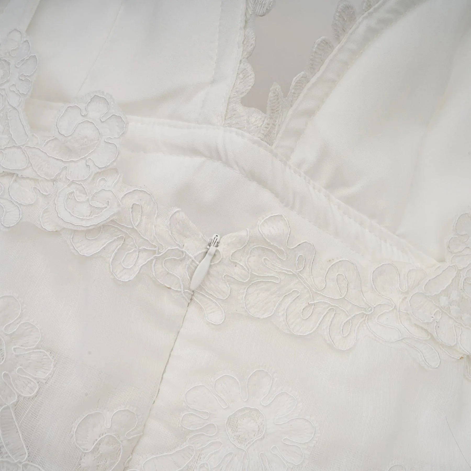 Elena Mini Dress White Guipure Lace Tiered Ruffles & Sweetheart Hem