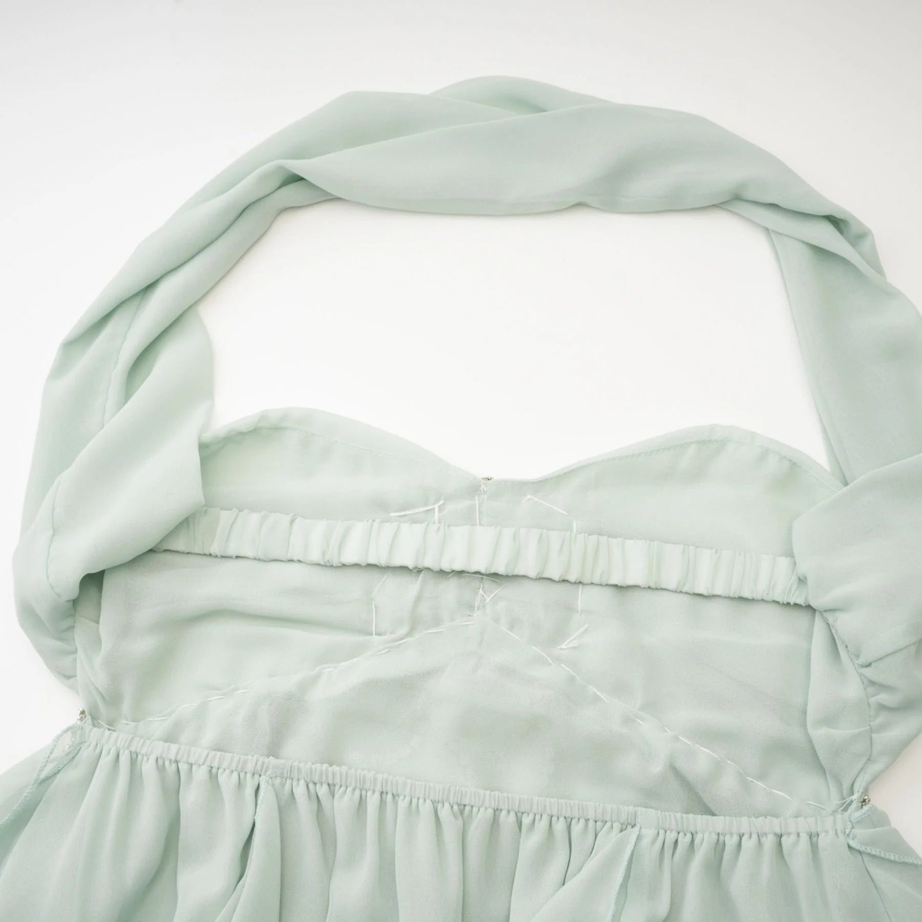 Eleonora Midi Dress - Halterneck Neckline - Sleeveless - Pleated Skirt - Ruffled Detailing