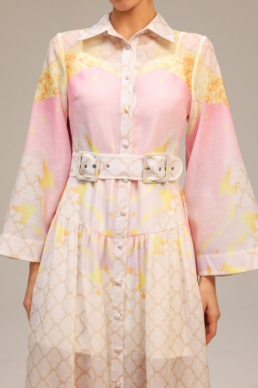 Elettra Pink Floral Maxi Dress