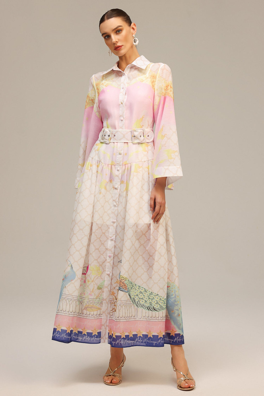 Elettra Pink Floral Maxi Dress