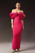 Elisa Pink Halter Neckline Bow Detail Dress