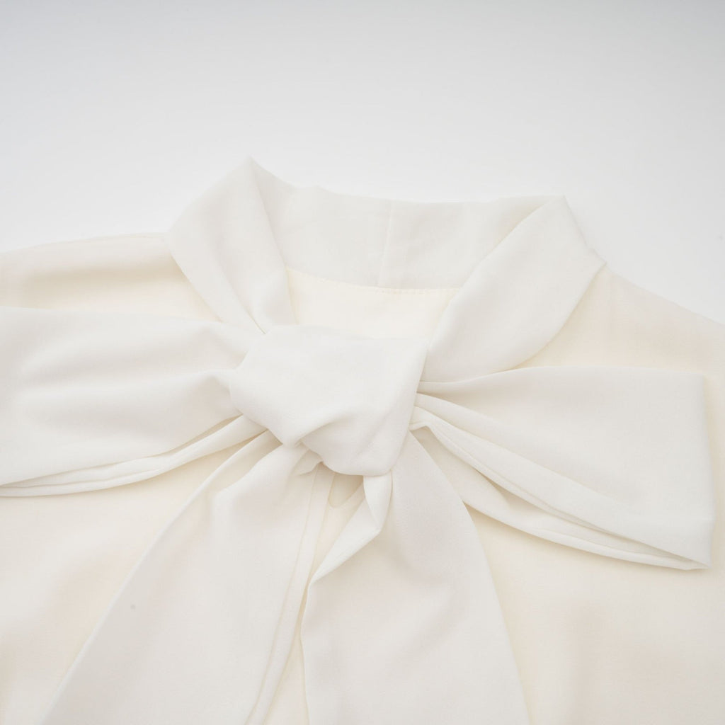 Elisabetta Jacket & Dress - Crystal & Pearl Embellished - Floral Embroidery - Front Fastening - Tie - Neck Design