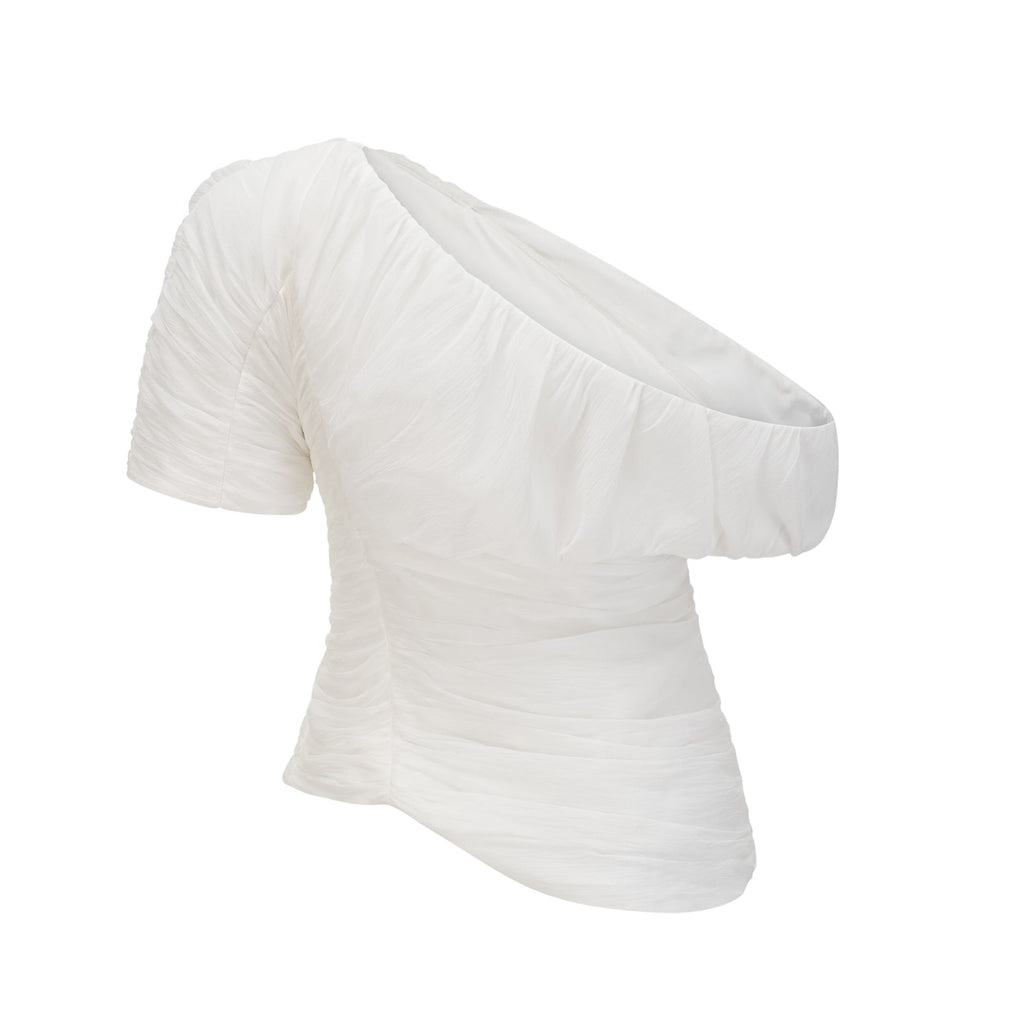 Elisabetta Top & Trousers - One - shoulder design - Smocked design - Asymmetric hem - Pleat detailing