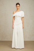 Elisabetta Top & Trousers - One - shoulder design - Smocked design - Asymmetric hem - Pleat detailing