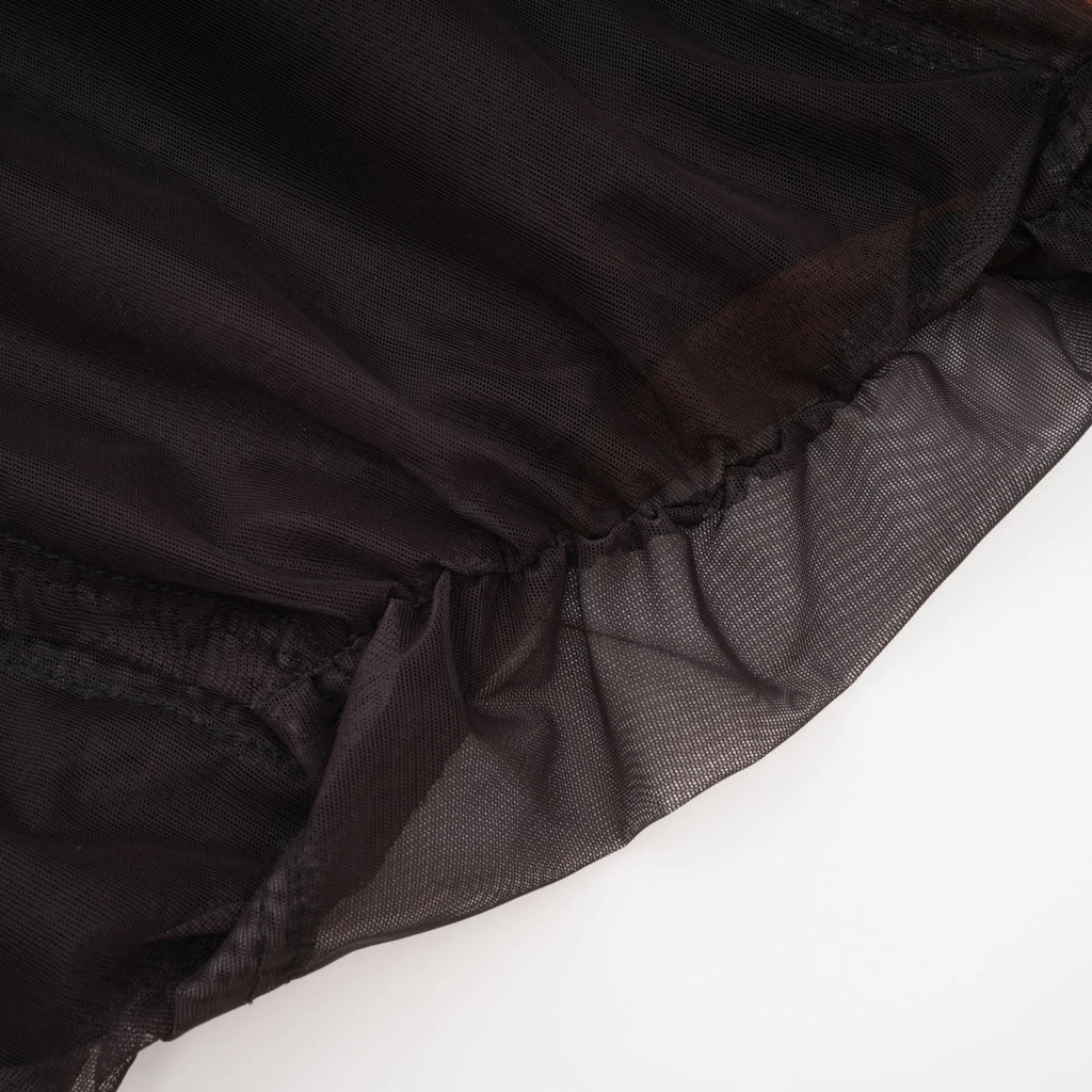 Elizabeth Bodysuit - Long Sleeves - High Neck - Pleats and Cut - Out Design - Gradient Effect