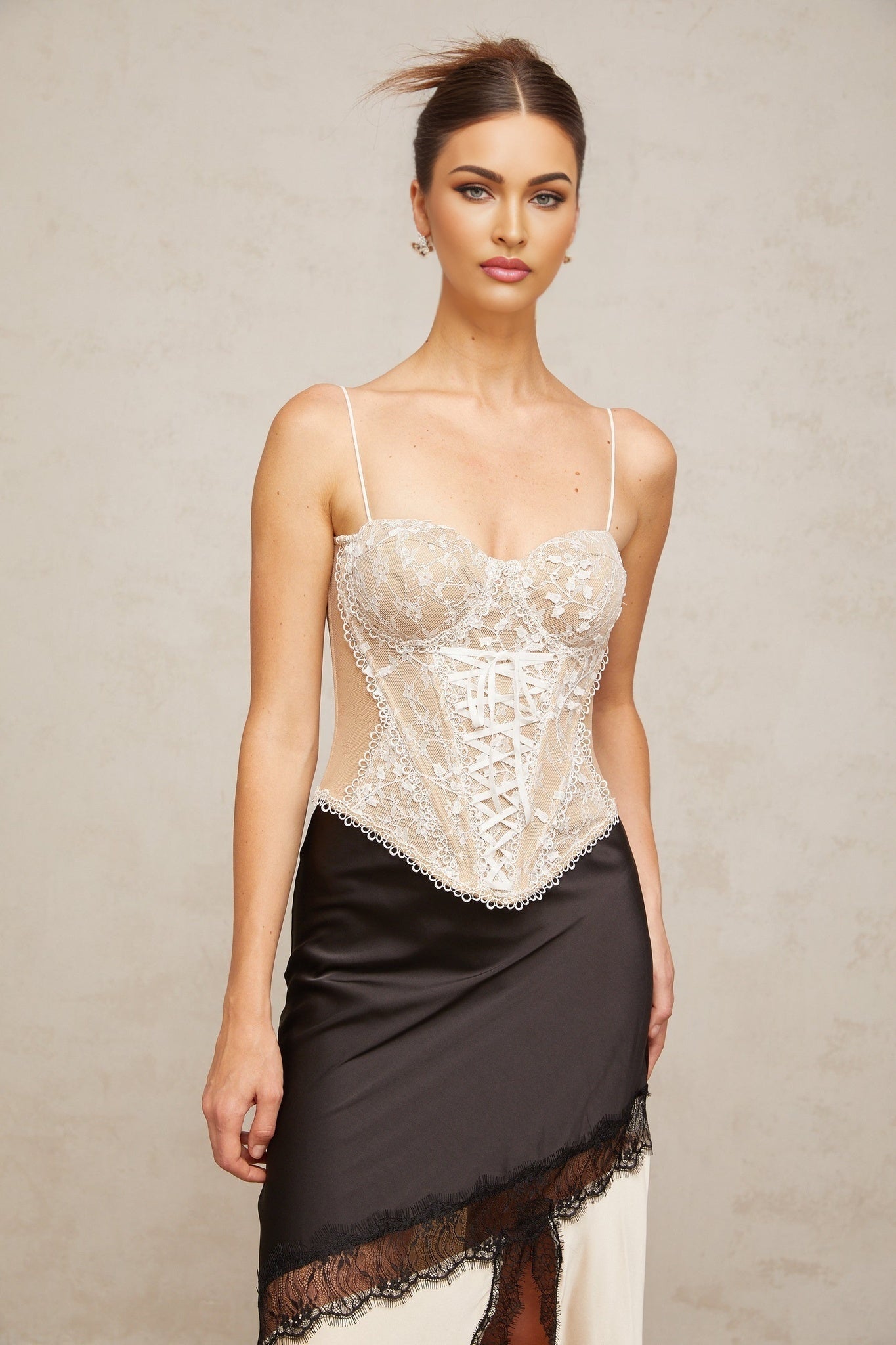 Ella Top – Sweetheart Neck – Bustier Style – Floral Lace Panelling