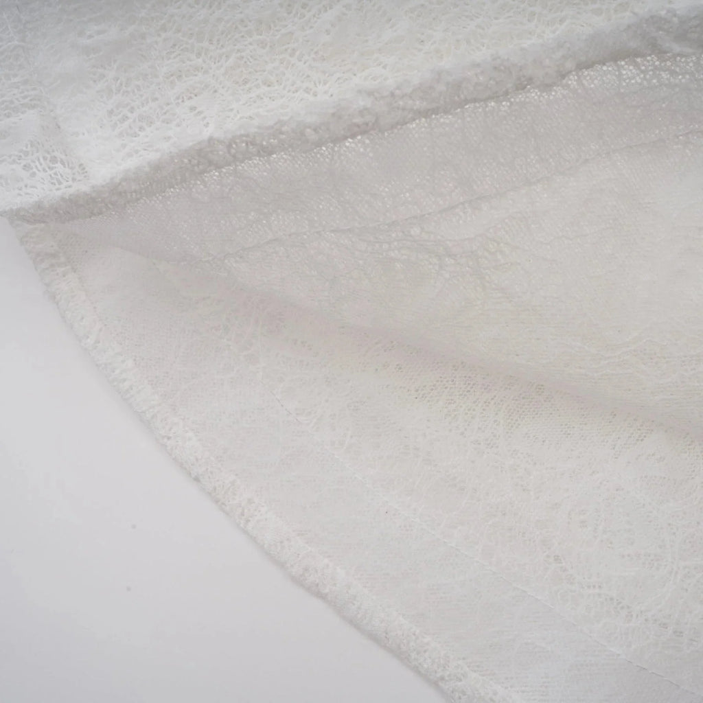 Emery Dress Set with Textured Layers in White