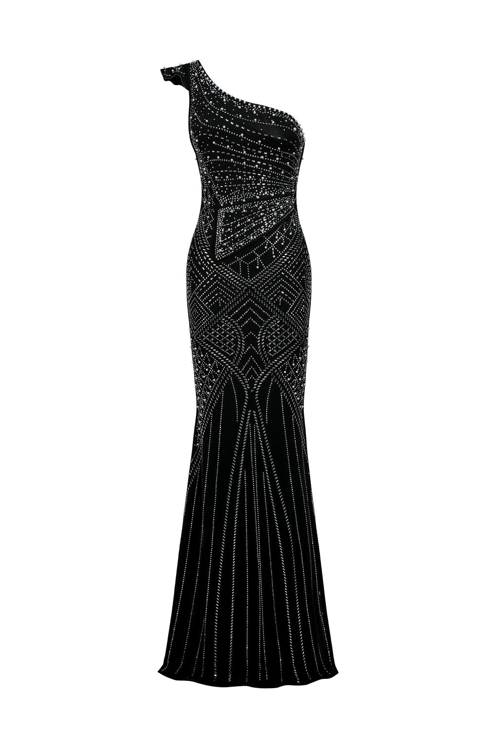 Emilia Black Diamond Detail Maxi Dress