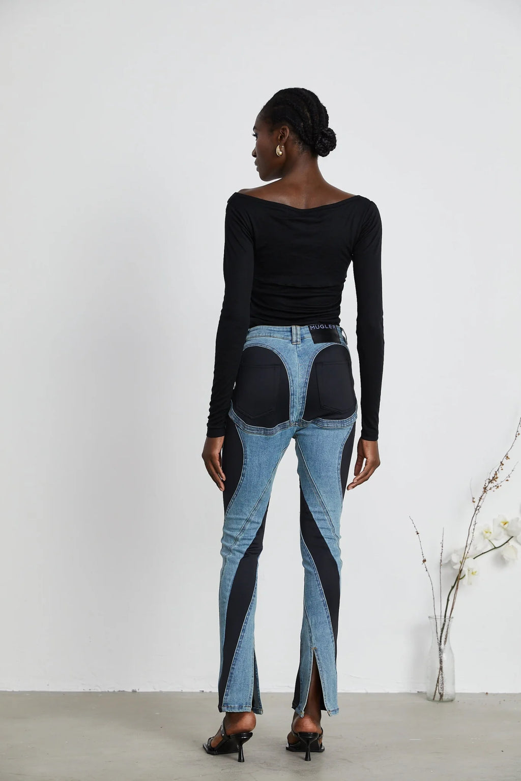 Emilia Bodysuit - Long Sleeve - Cut - Out Design - Double - Layer Construction - Semi - Sheer