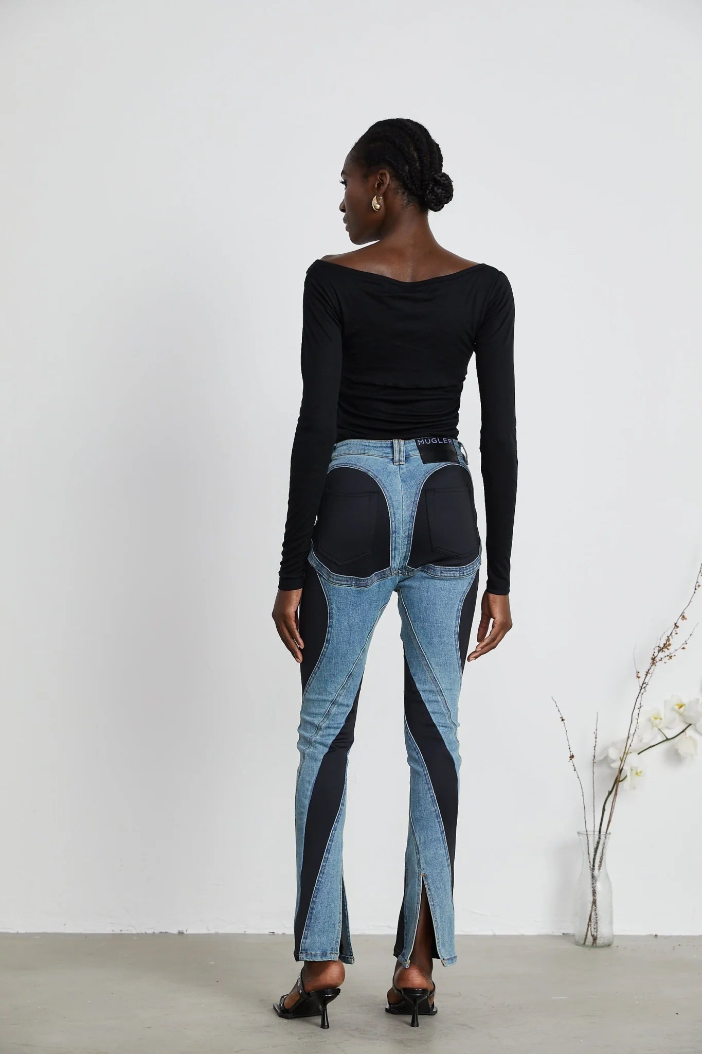 Emilia Bodysuit - Long Sleeve - Cut - Out Design - Double - Layer Construction - Semi - Sheer