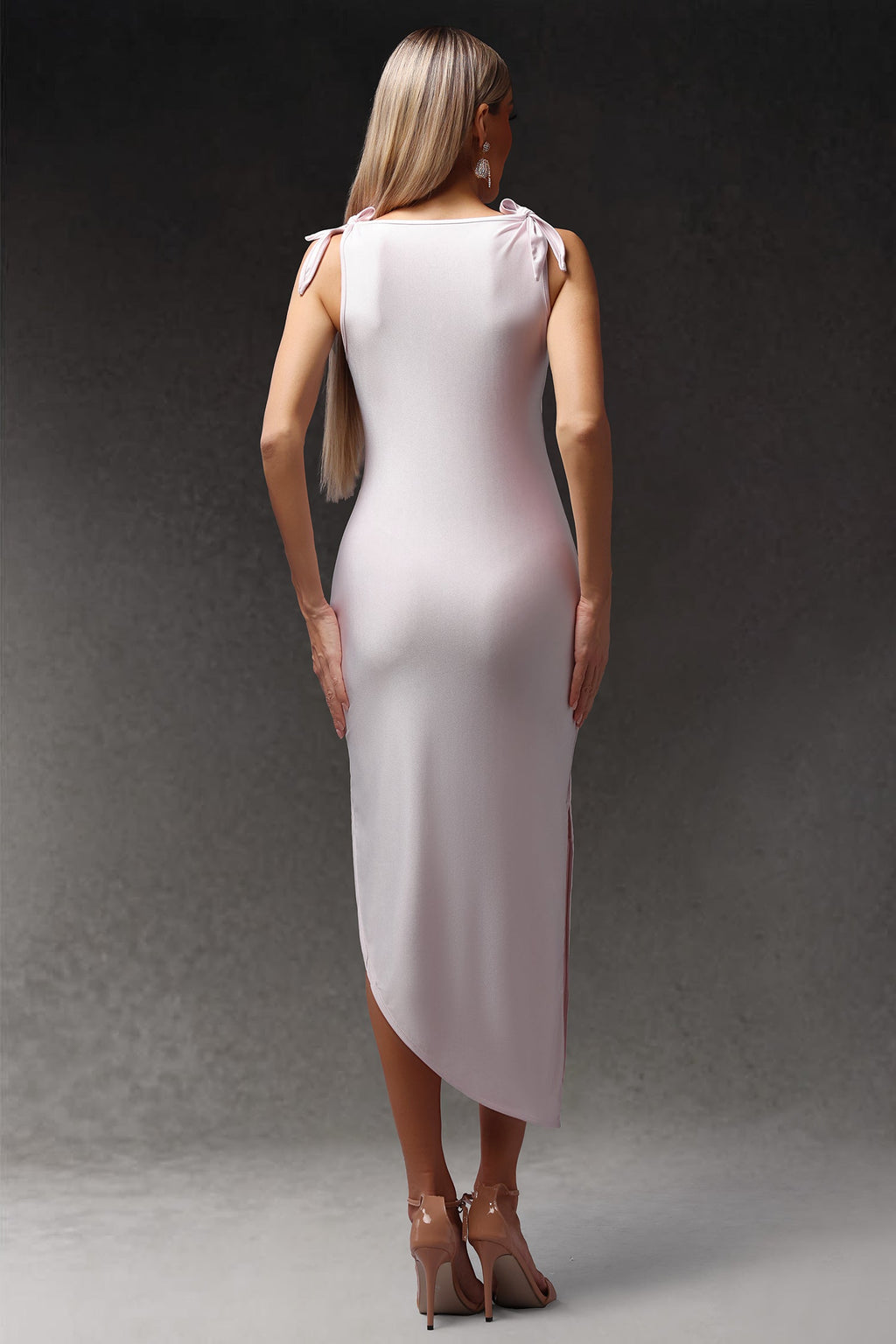 Emma Lavender Maxi Dress with Hollow-Out Design and Floral Accents