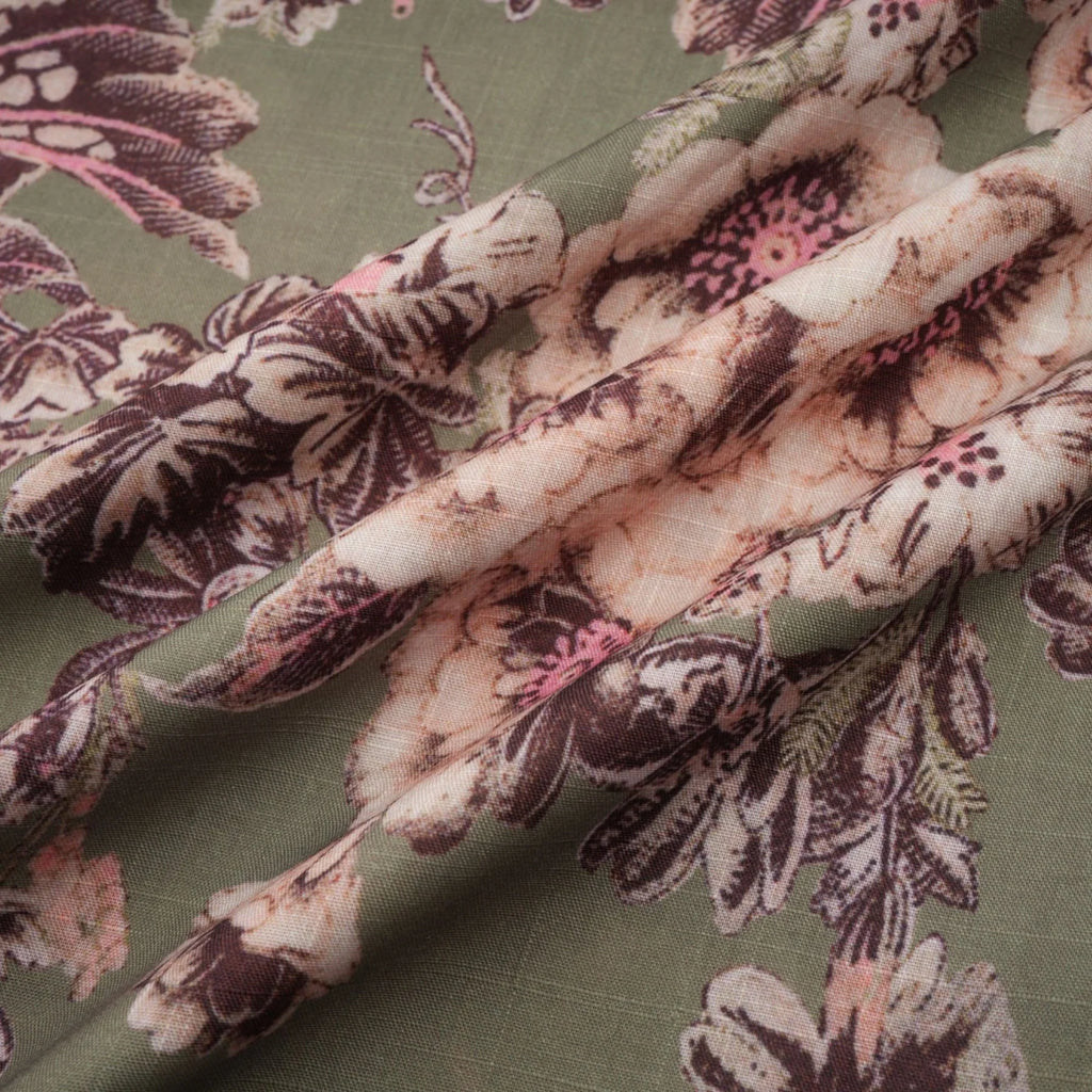 Emma Midi Dress - Puff Sleeves - Mock Neck - Gathered Detailing - Belted - Floral Print