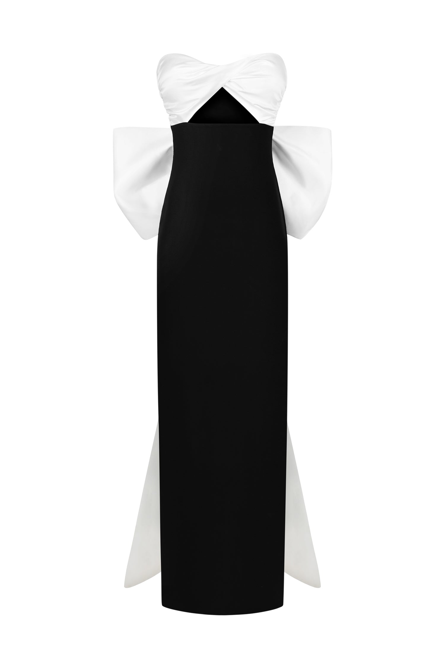 Enrica Black Hollowed Out Bodice Sleeveless Maxi Dress with Bow Detailing
