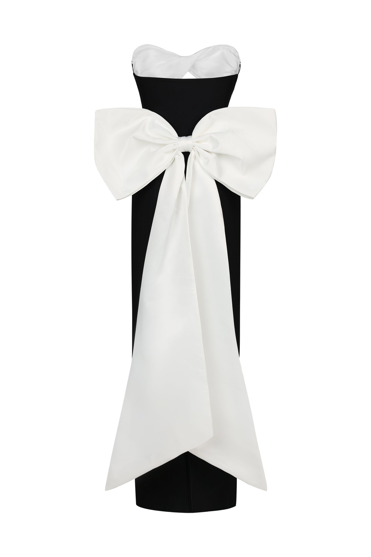Enrica Black Maxi Dress with Hollowed Out Bodice and Bow Detailing
