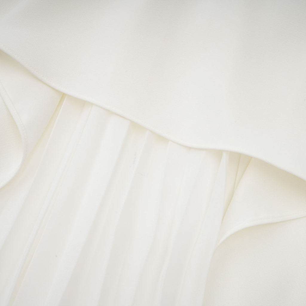 Enrica Maxi Dress - Off - Shoulder Style - Strapless Design - Pleated Feature - Ruffled Trim Detail