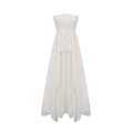 Enrica Maxi Dress - Off - Shoulder Style - Strapless Design - Pleated Feature - Ruffled Trim Detail