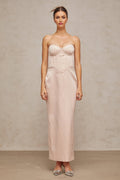 Enrica Maxi Dress - Sweetheart Neck - Off - Shoulder Corset Style - Satin Finish - Rear Lace - Up Fastening