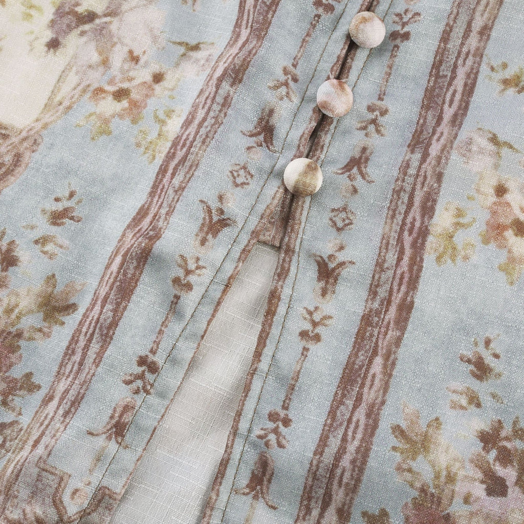 Enrica Midi Dress - Long Sleeves - V - Neck - Floral Print