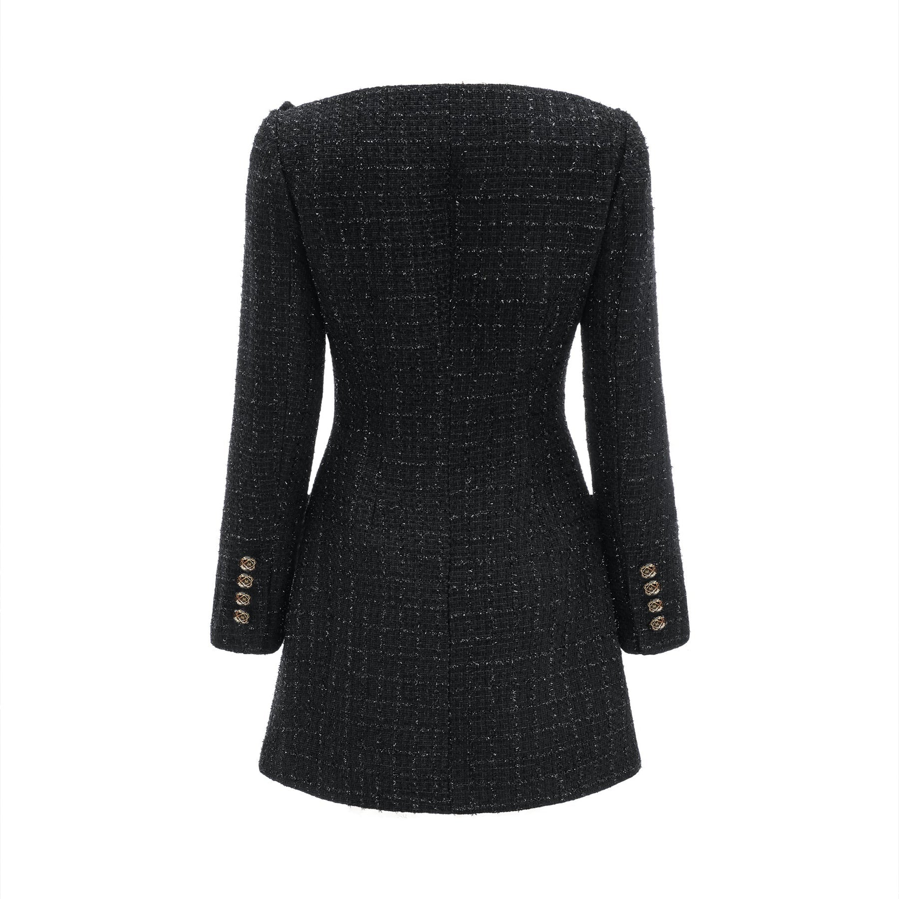 Erin Coat - Open Neck Design - Long Sleeves - Lapels with Bow Detail