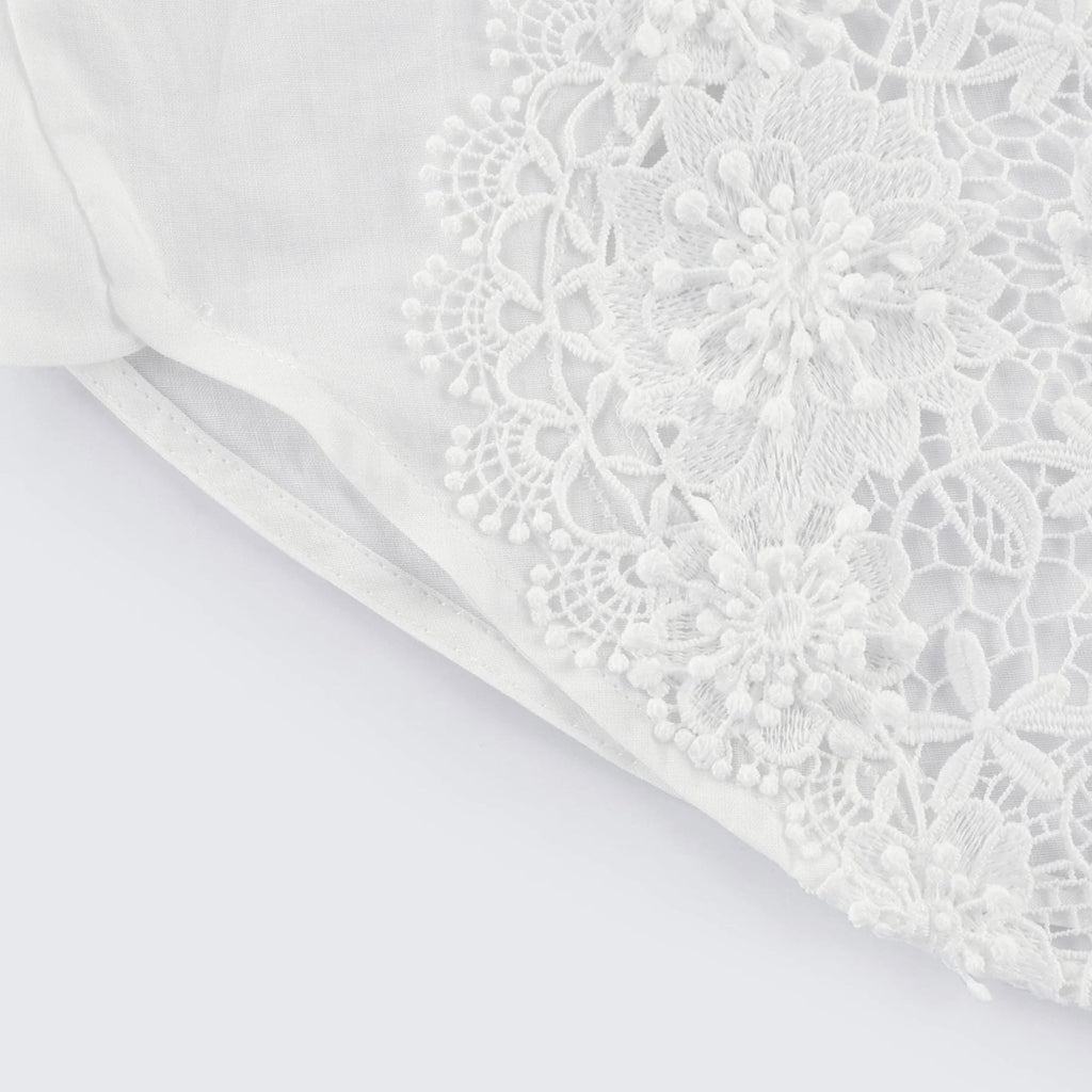 Esme Shirt - Long Sleeve - Lapel - Cut - Out Design - Lace Embroidery
