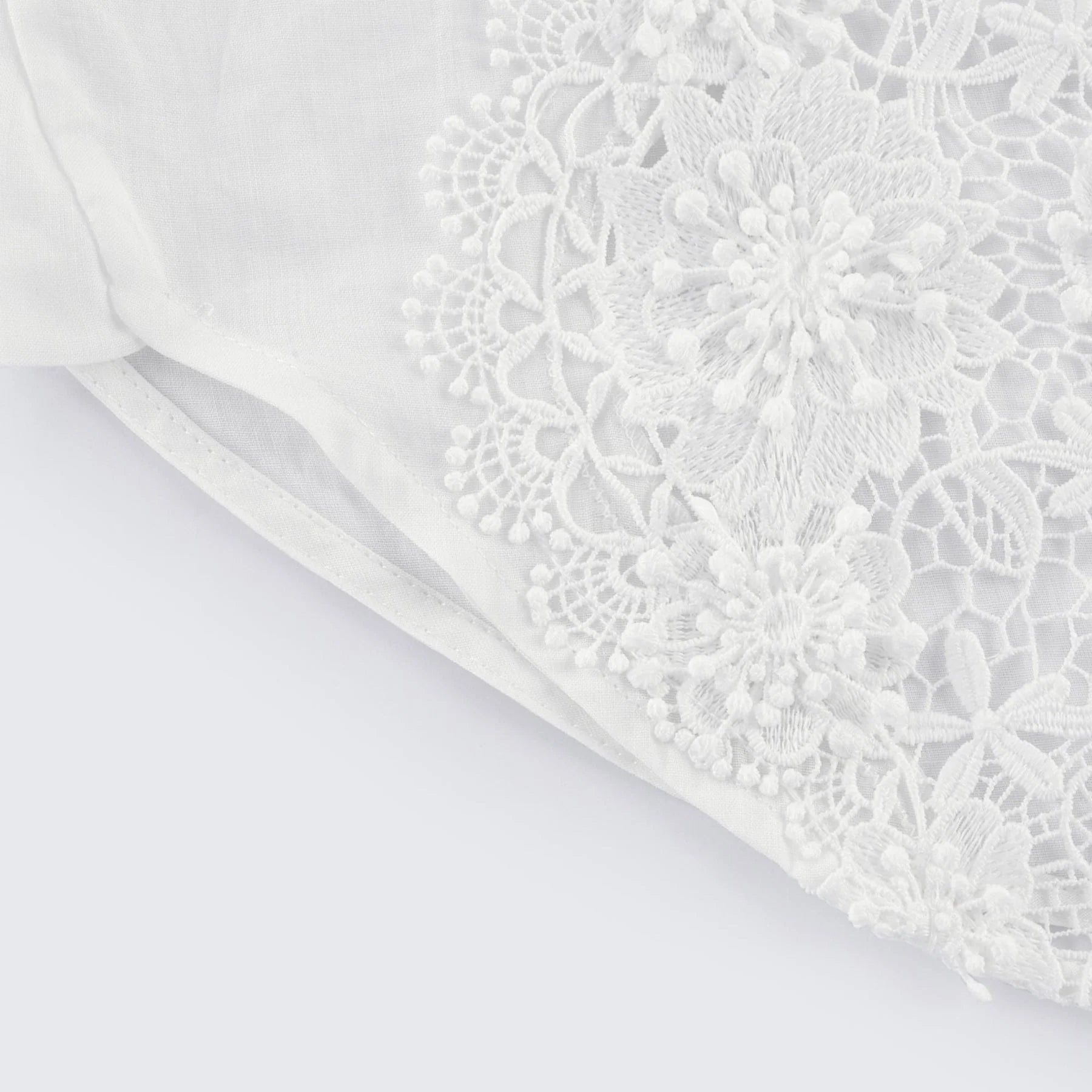 Esme Shirt - Long Sleeve - Lapel - Cut - Out Design - Lace Embroidery