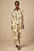 Esme Shirt & Trousers – Floral Print – Semi - Sheer – Wide Legs