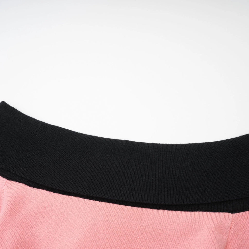 Esther Midi Dress - Off the Shoulder - Contrast Colors - Knitted Construction