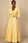 Evelyn Blouse & Dress Set with Lace Details in Yellow