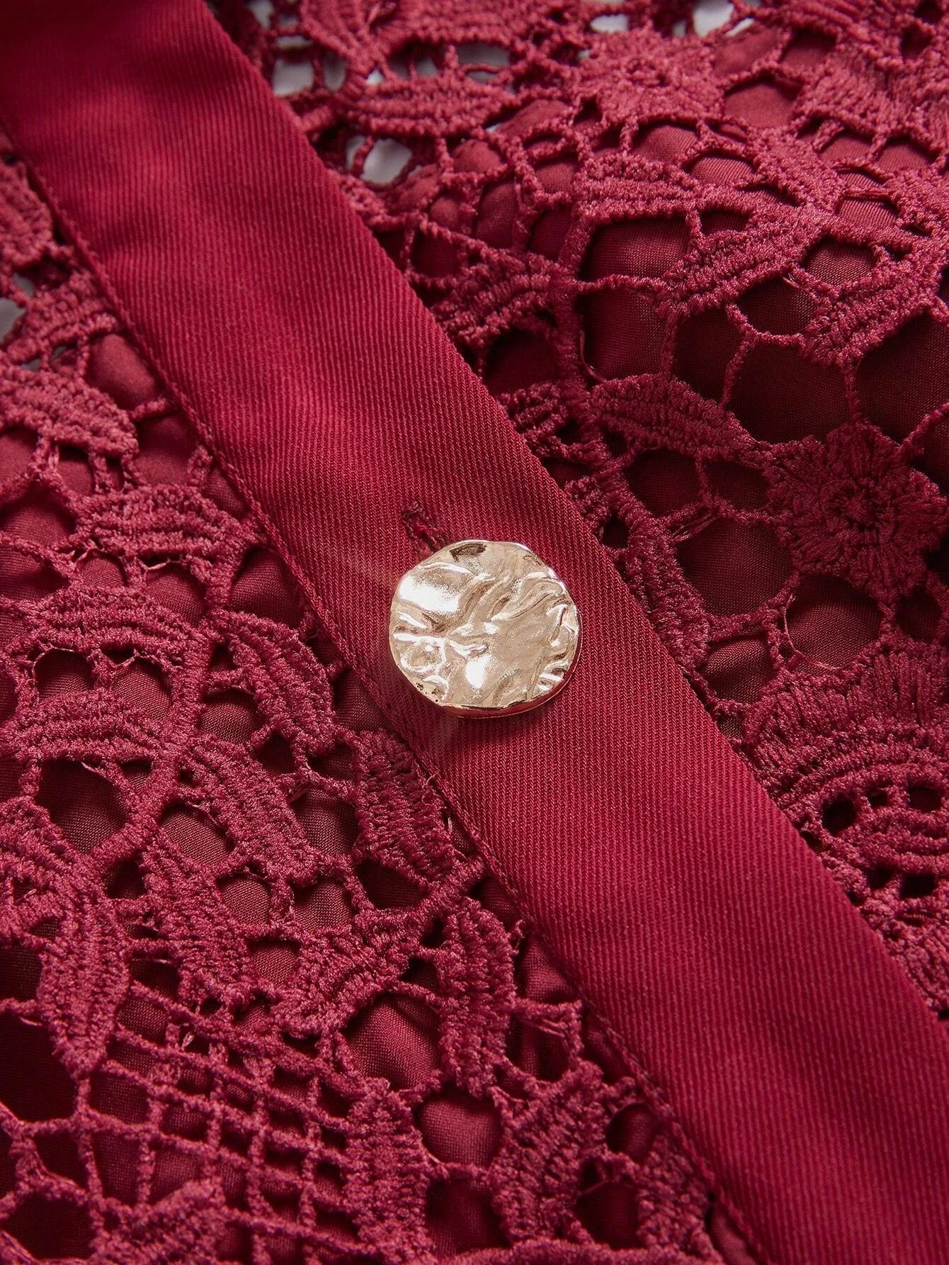 Evelyn Midi Dress - Neckline Collar - Elegant Style - High Waist - Long Sleeve - Color