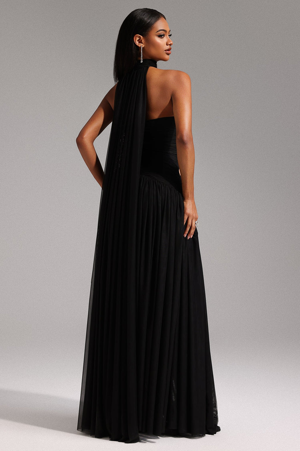 Everleigh Black Strapless Maxi Dress with Hollow-Out Detail and Side Slit for Evening Events or Special Occasions
