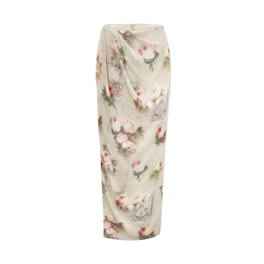 Fabiola Midi Dress – Sleeveless – Wide Shoulder Straps – All - over Floral Print