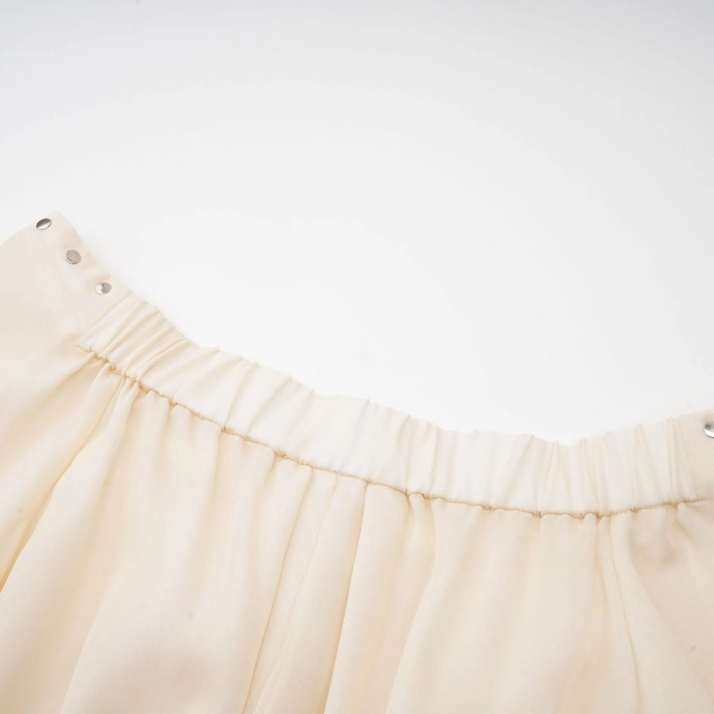 Fabiola Mini Dress - Off the Shoulder - Double Layered - Front Tie Fastening - Lace - Up Detail - Flared Hem
