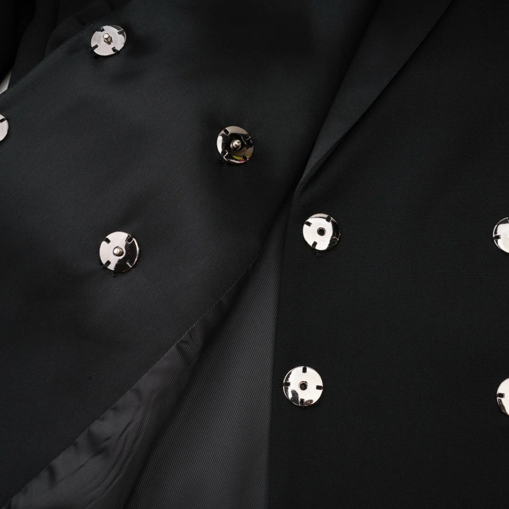 Faith Blazer - Long Sleeves - Peak Lapels - Shoulder Pads - Crystal - Embellished Bow Detail