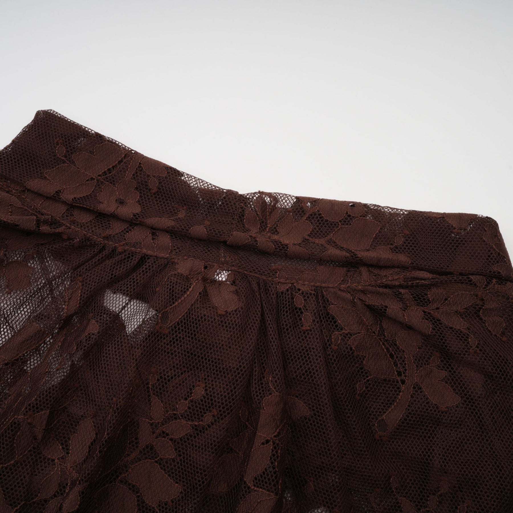 Faith Midi Dress - Long Sleeves - Chantilly Lace - Self - Tie Design - Asymmetric Hemline