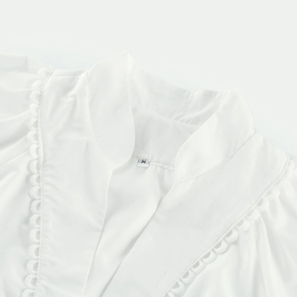Faith Mini Dress - V - neck - Short sleeves - Cut - out detailing - Belted waist