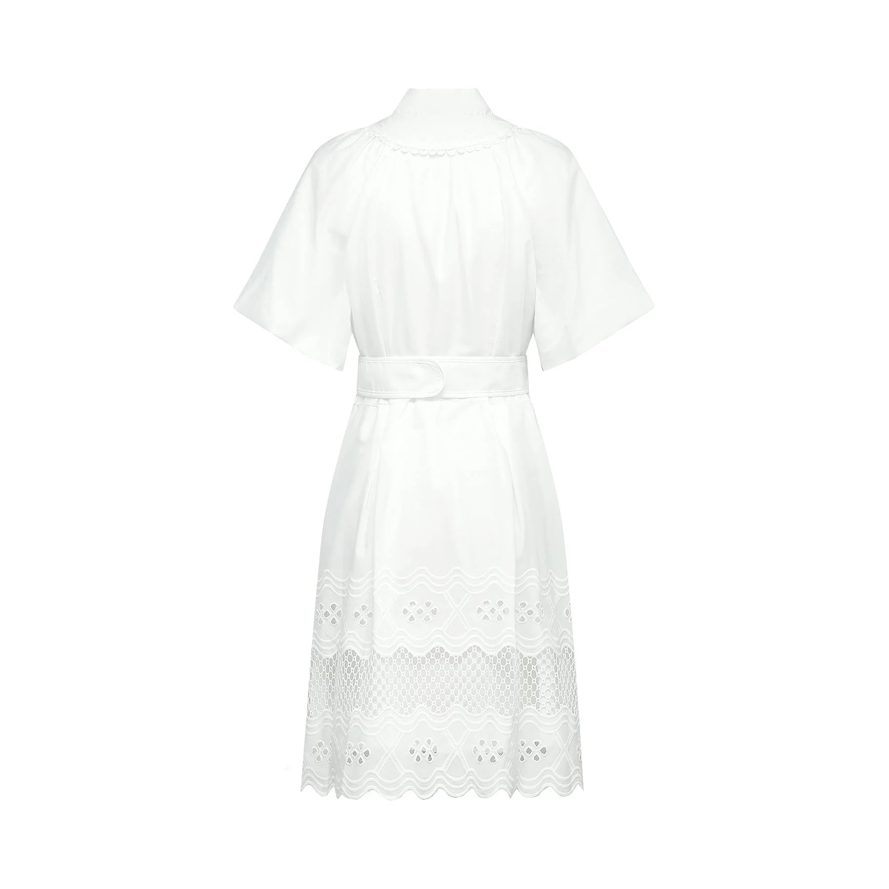 Faith Mini Dress - V - neck - Short sleeves - Cut - out detailing - Belted waist
