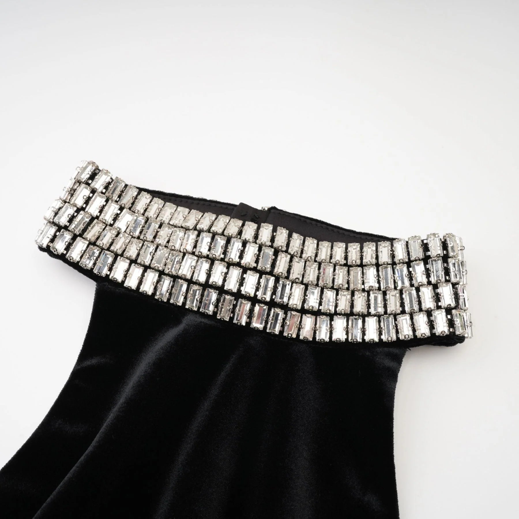 Felicita Sleeveless Roll Neck Dress – Crystal Embellished – Side Slit – Ankle Length – Elegant Fit