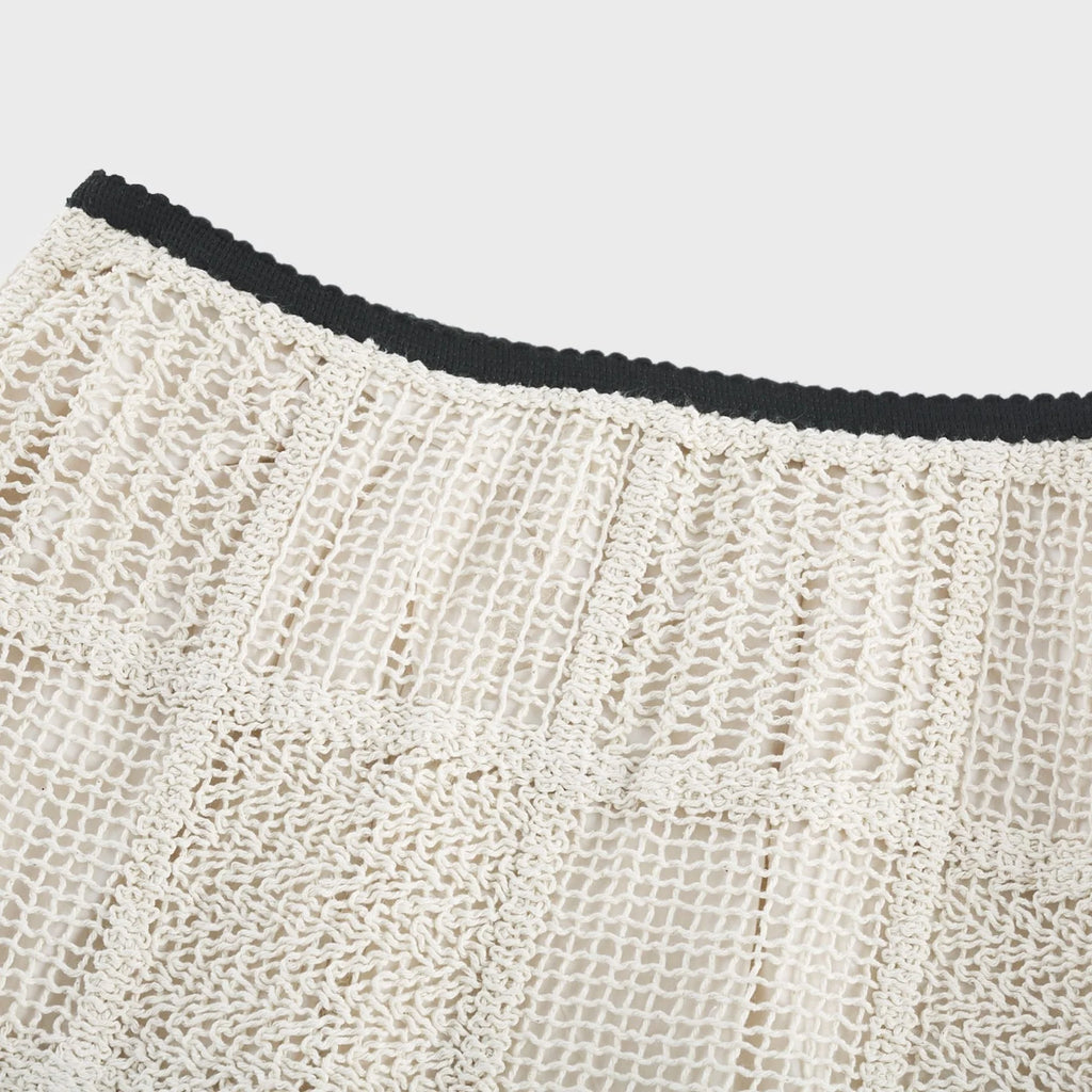 Fiona Top & Skirt Set - Off Shoulder - Stretch Knit - Cropped Top - Midi Length - Rear Tie - Side Zip