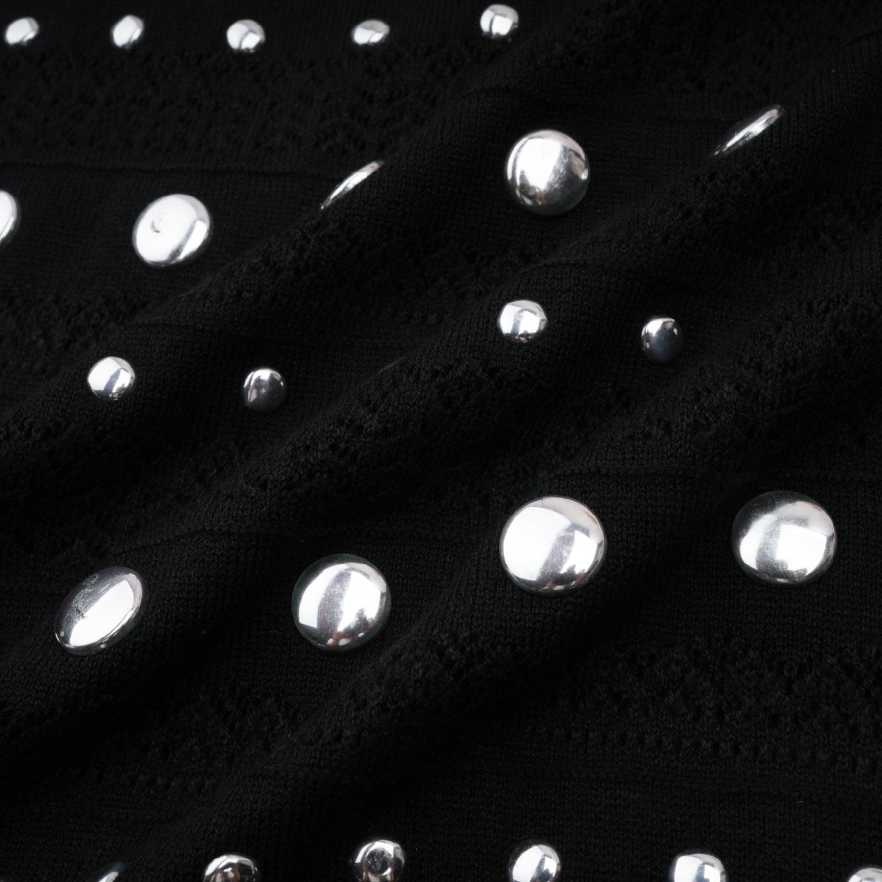 Fiorella Maxi Dress - Crochet Knit - Stud Embellishments - Ruffled Hem - Stretch Design