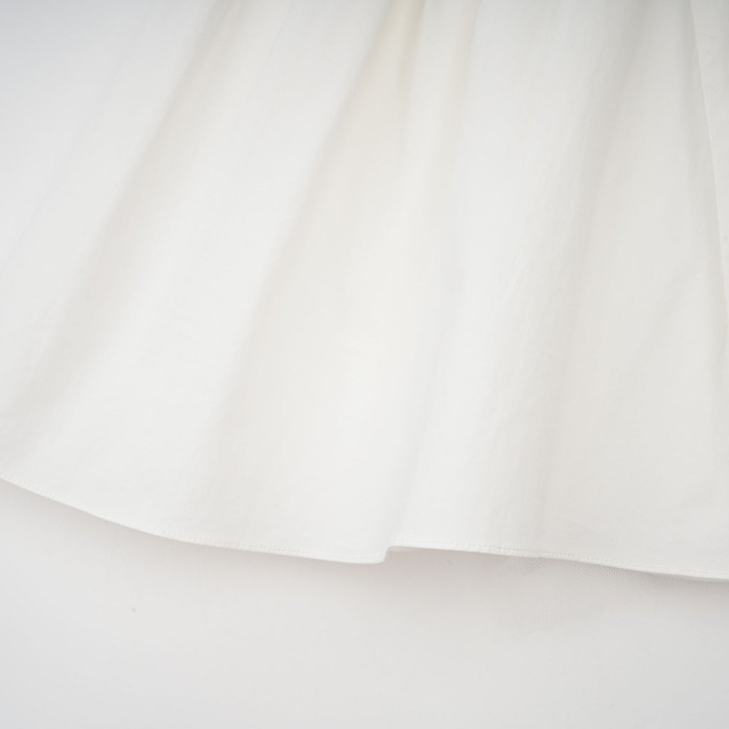 Fiorella Mini Dress - Folded Split Neck - Boned Bodice - Flared Skirt - Decorative Buttons - Rear Zip Fastening