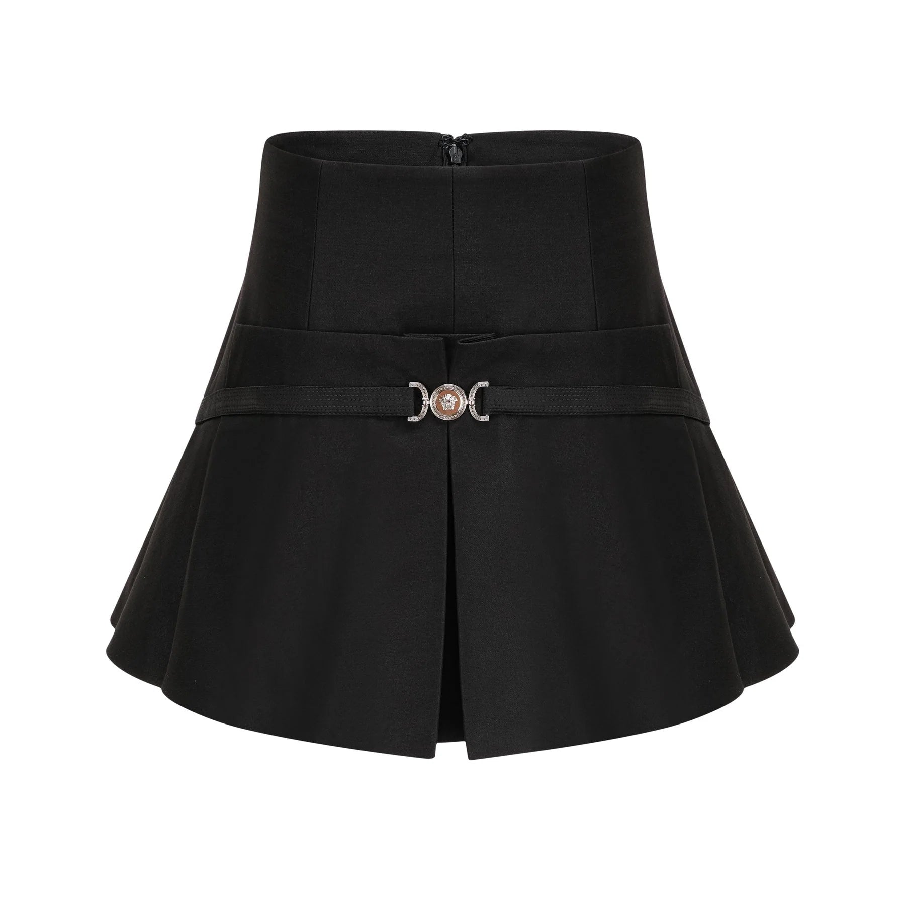 Fiorenza Skirt & Top Set - Sleeveless Off - The - Shoulder Design - Medusas Head Motif - High - Waisted Box - Pleat Skirt - Rear Zip Fastening
