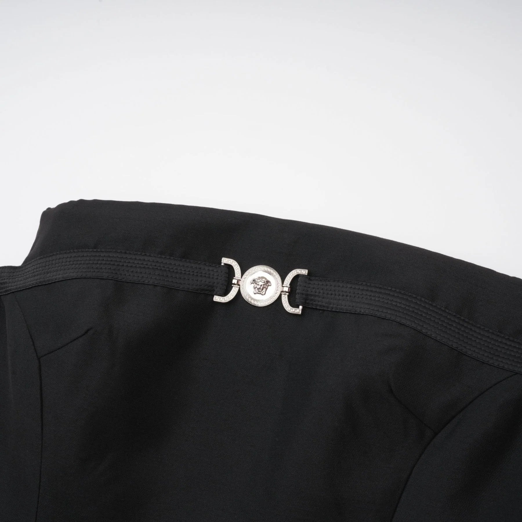 Fiorenza Skirt & Top Set - Sleeveless Off - The - Shoulder Design - Medusas Head Motif - High - Waisted Box - Pleat Skirt - Rear Zip Fastening