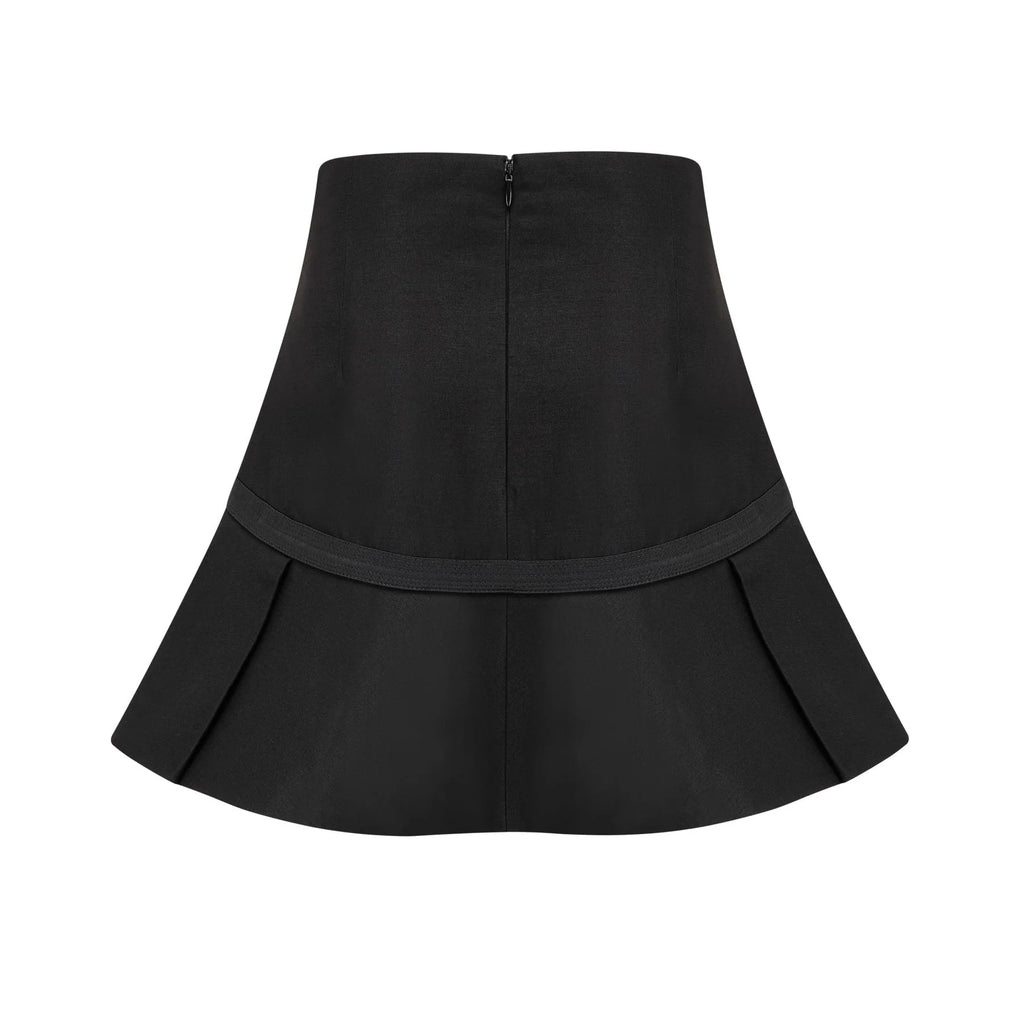 Fiorenza Skirt & Top Set - Sleeveless Off - The - Shoulder Design - Medusas Head Motif - High - Waisted Box - Pleat Skirt - Rear Zip Fastening