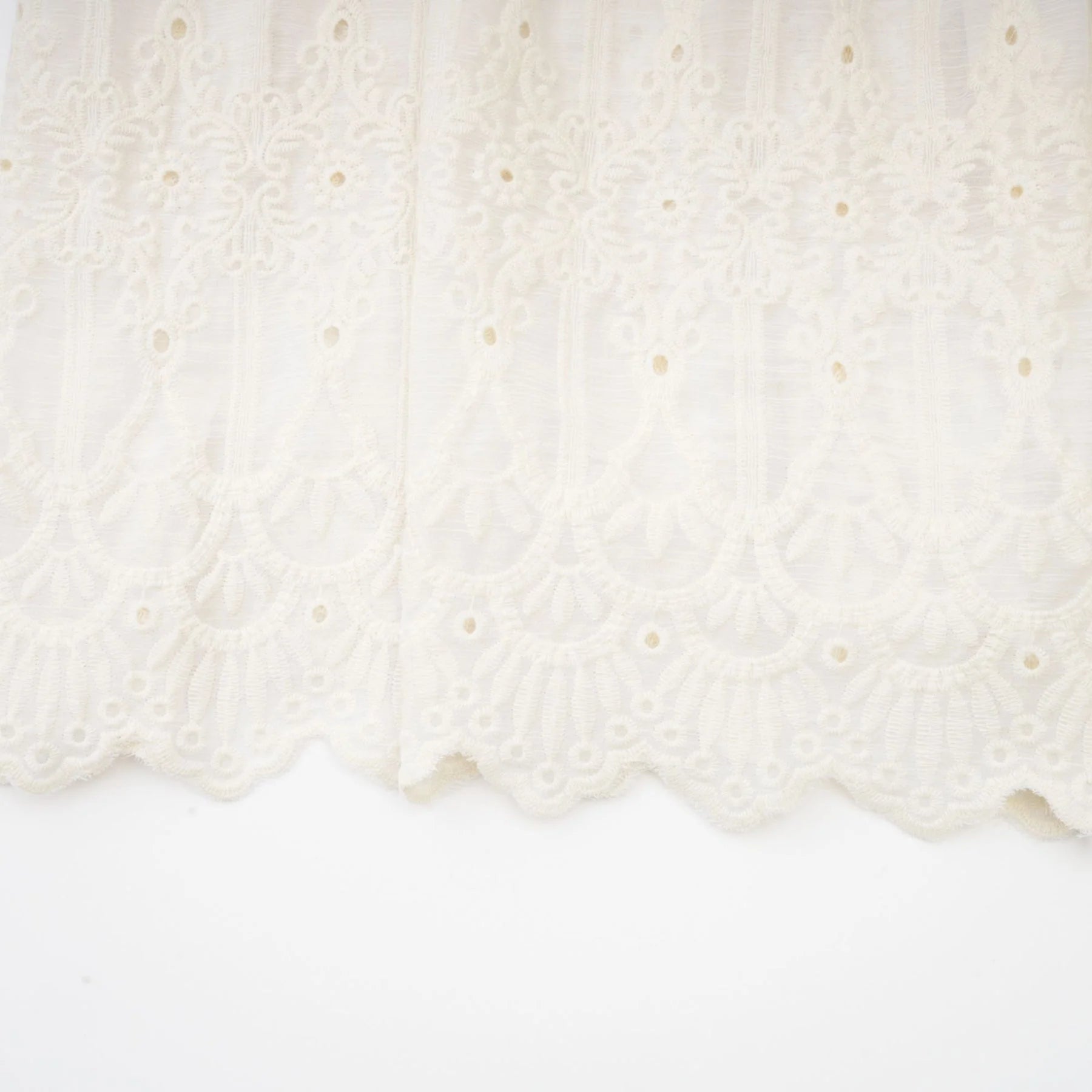 Fiorina Midi Dress - Faux - Pearl Embellishment - Cut - Out Design - Lace Trim - Flounce Hem - A - Line Fit