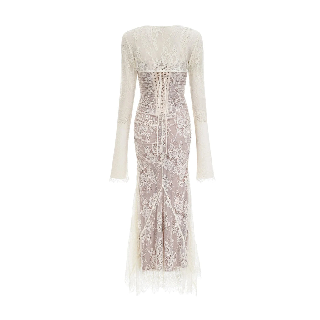 Flaminia Floral Maxi Dress - Delicate Spaghetti Straps - Pleated Detailing - Elegant Mesh Design - Side Zip with Rear Tie Fastening